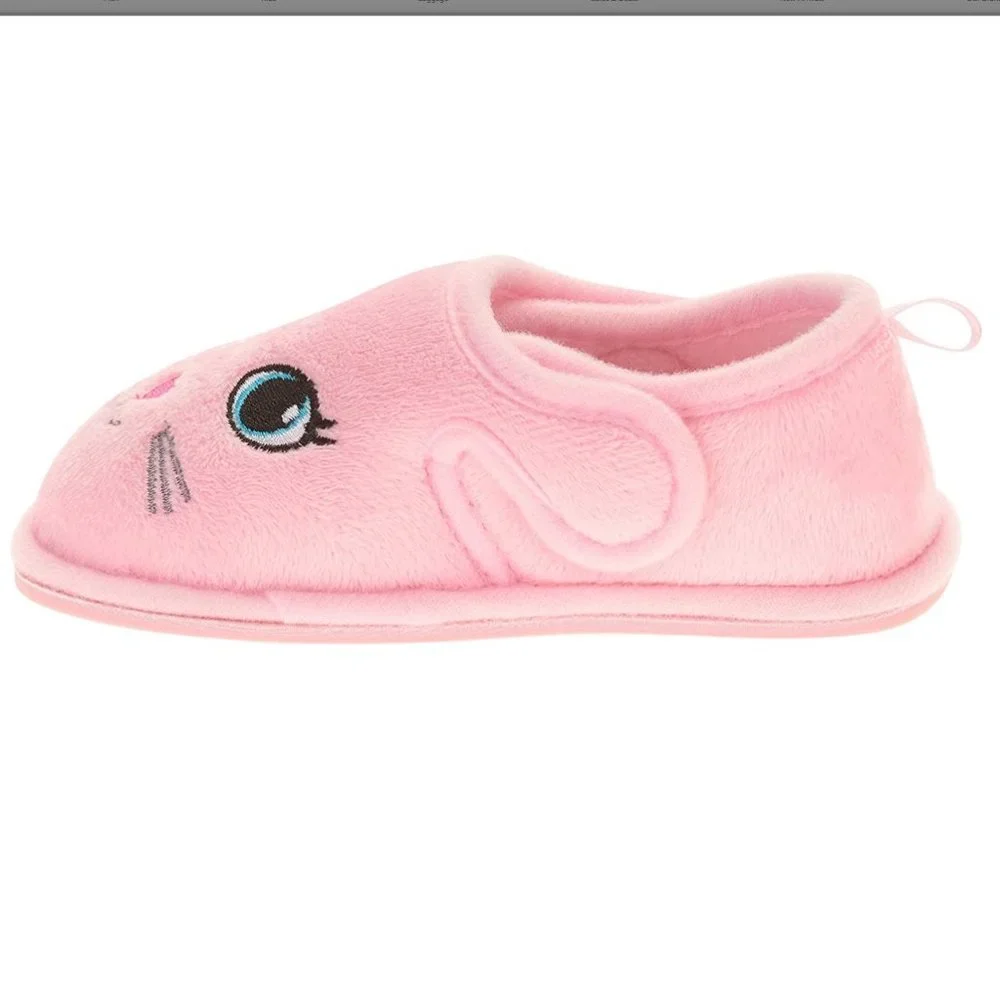 Toddler Girls Pink Bunny Slippers Slip-On House Shoes Size 5/6 7/8 9/10 NWT